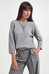 Sweter damski wełniany PESERICO. Swetry klasyczne damskie Peserico, z wełny, bez kołnierzyka. W wyprzedaży za 1,383.85 zł.
