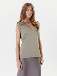 Guess Bluzka W5YP52 KCYW2 Zielony Regular Fit. Zielone bluzki damskie Guess, m, z aplikacjami, z syntetyku, bez kołnierzyka, bez ramiączek. Za 139.99 zł.