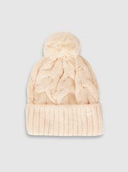 4F Czapka zimowa z dodatkiem wełny damska - beżowa M. Brązowe czapki damskie 4F, na zimę, bez wzorów, z wełny. Za 89.99 zł.