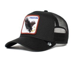 Czapka z daszkiem Goorin Bros. The Freedom Eagle Trucker 101-0384-BLK. Czarne czapki z daszkiem damskie Goorin Bros, na jesień, bez wzorów. W wyprzedaży za 149.00 zł.