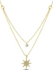 Atelier MIU Pozłacany naszyjnik z zawieszkami - dł. 45 cm rozmiar: onesize. Żółte naszyjniki damskie atelier MIU, z cyrkonią, pozłacane. Za 34.99 zł.