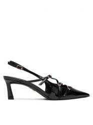 Steve Madden Sandały Liana SM11003386 Czarny. Czarne sandały damskie Steve Madden, bez wzorów, ze skóry, bez obcasa, bez zapięcia. Za 409.99 zł.