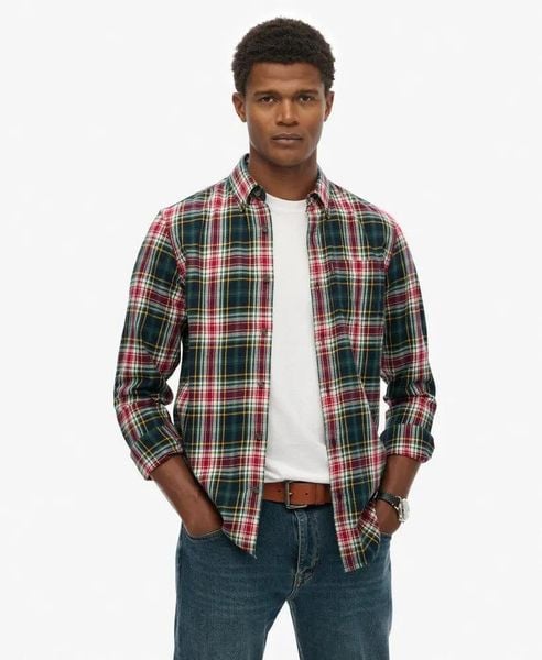 Superdry Koszula Vintage Check z bawełny – Grace Check Green. Zielone koszule damskie Superdry, m, bez wzorów, z bawełny, klasyczne, bez kołnierzyka, bez ramiączek. Za 254.45 zł.