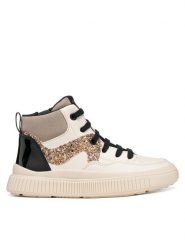 Geox Sneakersy J Laquinny Girl J66M3D 05402 C1MB6 S Kremowy. Białe buty sportowe dziewczęce Geox, ze skóry, bez zapięcia. Za 269.99 zł.