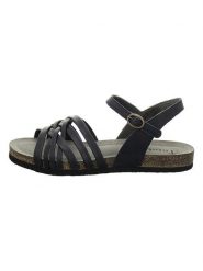 Think! Skórzane sandały "Shik" w kolorze granatowym rozmiar: 41. Niebieskie sandały damskie Think!, bez wzorów, z otwartym noskiem, bez obcasa, bez zapięcia. Za 113.10 zł.