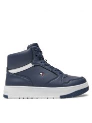Tommy Hilfiger Sneakersy Mid Cutlace-Up Sneaker T3X9-33641-1351 S Granatowy. Niebieskie buty sportowe chłopięce Tommy Hilfiger, ze skóry, bez zapięcia. Za 299.99 zł.