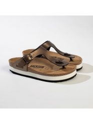 BACKSUN Japonki "Alghero" w kolorze miedzianym rozmiar: 36. Brązowe klapki damskie Backsun, bez wzorów, z materiału, z otwartym noskiem, bez obcasa, na platformie, bez zapięcia. Za 100.99 zł.