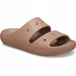 Klapki Dla Dorosłych Crocs Classic V2 Sandal. Niebieskie klapki damskie Crocs, bez wzorów, z materiału, bez obcasa, bez zapięcia. Za 135.99 zł.