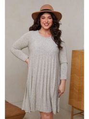 Curvy Lady Sukienka w kolorze szarym rozmiar: 40/42. Szare sukienki damskie Curvy Lady, bez wzorów, z wełny, klasyczne, bez ramiączek. Za 125.45 zł.