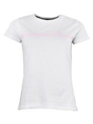 Peak Mountain Koszulka w kolorze białym rozmiar: S. Białe bluzki damskie Peak Mountain, s, bez wzorów, z bawełny, bez kołnierzyka, bez ramiączek. Za 56.99 zł.