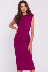 Dopasowana sukienka ołówkowa bez rękawów fioletowa dzianina. Fioletowe sukienki damskie Stylove, bez wzorów, z dzianiny, eleganckie, bez ramiączek. Za 289.00 zł.