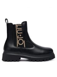Liu Jo Botki Wanda 05 4F5013 EX020 S Czarny. Czarne botki damskie Liu Jo, ze skóry, bez obcasa, na płaskiej podeszwie, bez zapięcia. Za 399.99 zł.