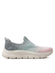 Skechers Sneakersy Go Walk Flex-Cali Sunset 124827/GYMT Szary. Szare obuwie sportowe damskie Skechers, ze skóry, bez zapięcia. Za 279.99 zł.
