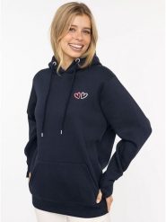 Zwillingsherz Bluza "Lima" w kolorze granatowym rozmiar: S/M. Niebieskie bluzy damskie Zwillingsherz, m, bez wzorów, z kapturem. Za 175.67 zł.