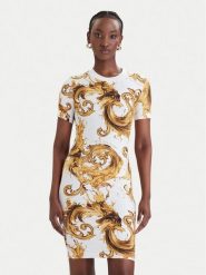 Versace Jeans Couture Sukienka codzienna 80HAO939 JS553 Biały Slim Fit. Białe sukienki damskie Versace Jeans Couture, bez wzorów, z bawełny, bez ramiączek. Za 1,009.00 zł.