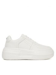 DeeZee Sneakersy AM1122 Biały. Białe obuwie sportowe damskie DeeZee, ze skóry, bez zapięcia. Za 159.99 zł.