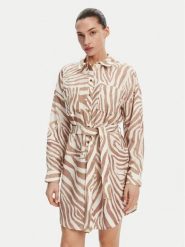 Marciano Guess Sukienka koszulowa 5GGK41 7314A Beżowy Regular Fit. Brązowe sukienki damskie Marciano Guess, z aplikacjami, z lyocellu, bez ramiączek. Za 719.99 zł.