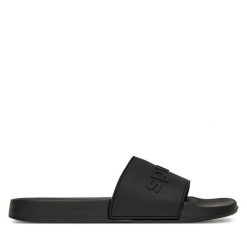 Klapki Sprandi. Czarne klapki damskie Sprandi, bez wzorów, bez obcasa, bez zapięcia. Za 49.99 zł.
