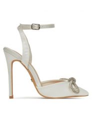 DeeZee Szpilki F92831-8 Biały. Białe szpilki damskie DeeZee, bez wzorów, z materiału, bez obcasa, na szpilce, bez zapięcia. Za 139.99 zł.