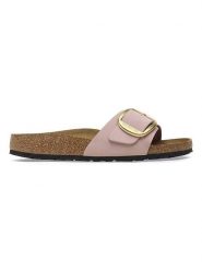 Birkenstock Skórzane klapki "Madrid" w kolorze jasnoróżowym rozmiar: 37. Różowe klapki damskie Birkenstock, bez wzorów, z otwartym noskiem, bez obcasa, bez zapięcia. Za 461.21 zł.