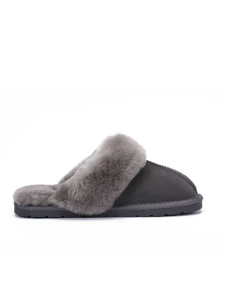 Gooce Wełniane kapcie "Emeline" w kolorze szarym rozmiar: 38. Szare kapcie damskie Gooce, ze skóry. Za 173.99 zł.