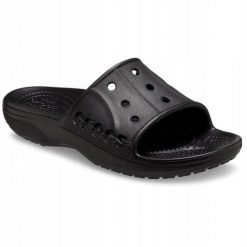 Klapki Dla Dorosłych Crocs Baya II Slide. Czarne klapki damskie Crocs, bez wzorów, z materiału, bez obcasa, bez zapięcia. Za 99.99 zł.
