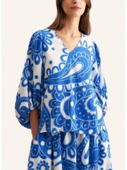 Seidensticker Bluzka w kolorze niebiesko-białym rozmiar: 36. Białe bluzki damskie Seidensticker, bez wzorów, bez kołnierzyka, bez ramiączek. Za 211.81 zł.