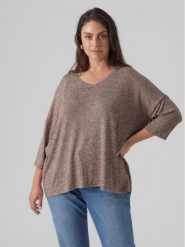 Vero Moda Curve Bluzka Brianna 10297287 Brązowy Regular Fit. Brązowe bluzki damskie Vero Moda Curve, bez wzorów, z syntetyku, bez kołnierzyka, bez ramiączek. W wyprzedaży za 59.99 zł.