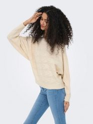 ONLY Sweter w kolorze kremowym rozmiar: XL. Brązowe swetry klasyczne damskie Only, xl, bez kołnierzyka. Za 144.92 zł.