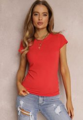 Czerwony T-shirt Ariema. Czerwone t-shirty damskie Renee, l, bez wzorów, z dzianiny, bez kołnierzyka. Za 24.99 zł.