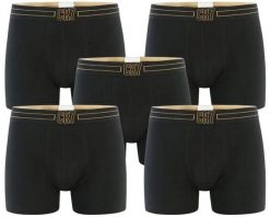 CR7 Cristiano Ronaldo 5-pack bokserki czarne i złote. Czarne bokserki damskie CR7 Cristiano Ronaldo, bez wzorów, z bawełny. Za 228.99 zł.