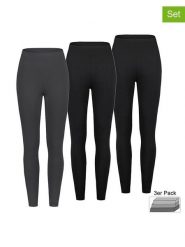 Sublevel Legginsy (3 pary) w kolorze czarno-antracytowym rozmiar: M. Czarne legginsy damskie Sublevel, m, bez wzorów. Za 105.14 zł.