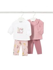 Mayoral Komplet bluzka i legginsy 1741 Różowy Regular Fit. Czerwone bluzki i koszule dziewczęce Mayoral, bez wzorów, z bawełny, bez kołnierzyka, bez ramiączek. Za 189.99 zł.