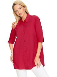 Heine Bluzka w kolorze czerwonym rozmiar: 34. Czerwone bluzki damskie Heine, bez wzorów, bez kołnierzyka, bez ramiączek. Za 86.99 zł.