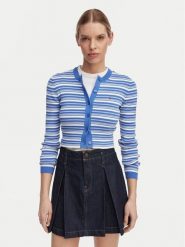 Tommy Jeans Kardigan DW0DW22314 Niebieski Slim Fit. Niebieskie kardigany damskie Tommy Jeans, s, bez wzorów, z bawełny. Za 409.99 zł.