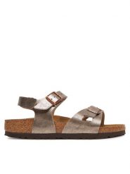 Birkenstock Sandały Kumba 1029445 D Brązowy. Brązowe sandały dziewczęce Birkenstock, ze skóry, bez obcasa, bez zapięcia. Za 319.99 zł.