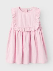 NAME IT Sukienka letnia Delana 13227285 Różowy Regular Fit. Czerwone sukienki dziewczęce Name it, bez wzorów, z bawełny, bez ramiączek, proste. Za 239.99 zł.