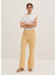 STEFANEL Spodnie w kolorze żółtym rozmiar: 36. Żółte spodnie materiałowe damskie Stefanel, bez wzorów, z materiału. Za 260.99 zł.