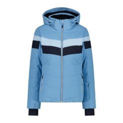 Kurtka puchowa damska z kapturem i zamkiem CMP. Niebieskie kurtki sportowe damskie CMP, na zimę, bez wzorów, z puchu, z kapturem. W wyprzedaży za 649.00 zł.