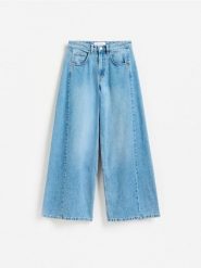 Jeansy wide leg soft - niebieski. Niebieskie jeansy damskie Reserved. Za 139.99 zł.