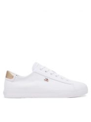 Tommy Hilfiger Sneakersy Vulc Canvas Lace Up Sneaker FW0FW08647 Biały. Białe obuwie sportowe damskie Tommy Hilfiger, z materiału, bez zapięcia. Za 219.99 zł.
