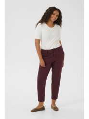 KAFFE curve Spodnie chino w kolorze bordowym rozmiar: 46. Czerwone spodnie materiałowe damskie KAFFE curve, bez wzorów. Za 152.99 zł.