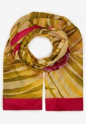 Żółty Bawełniany Szalik w Print Jellala. Czerwone szaliki damskie Renee, bez wzorów, z bawełny. Za 24.99 zł.