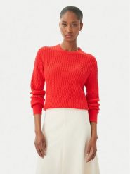 Tommy Hilfiger Sweter WW0WW44993 Czerwony Regular Fit. Czerwone swetry klasyczne damskie Tommy Hilfiger, xl, z bawełny, bez kołnierzyka. Za 529.99 zł.