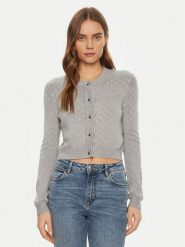 Guess Kardigan W5RR23 Z2YJ2 Szary Regular Fit. Szare kardigany damskie Guess, xl, z aplikacjami, z wiskozy. Za 279.99 zł.