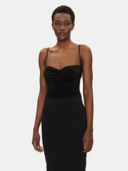 NORMA KAMALI Body KK424XPLH21001 Czarny Slim Fit. Czarne body i gorsety Norma Kamali, bez wzorów, z syntetyku. Za 539.99 zł.