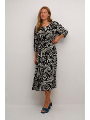 Kaffe Sukienka w kolorze czarno-kremowym rozmiar: 38. Brązowe sukienki damskie Kaffe, bez wzorów, z wiskozy, klasyczne, bez ramiączek. Za 208.99 zł.