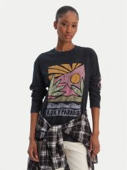 Roxy Bluzka Hangloose Washed ERJZT06028 Czarny Relaxed Fit. Czarne bluzki damskie Roxy, xs, bez wzorów, z bawełny, bez kołnierzyka, bez ramiączek. Za 229.99 zł.