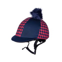 Czapka na kask jeździecki QHP Omaha. Niebieskie czapki z daszkiem damskie QHP, bez wzorów, z elastanu. Za 213.00 zł.