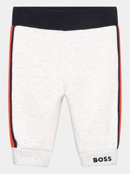 Boss Spodnie dresowe J94348 Szary Regular Fit. Szare spodnie dresowe chłopięce Boss, z bawełny. Za 179.99 zł.